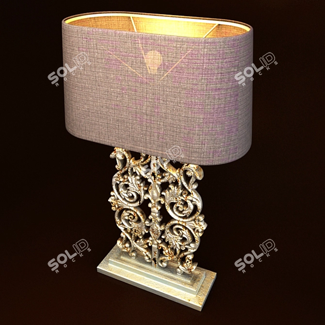 Antique Metal Table Lamp 3D model image 3