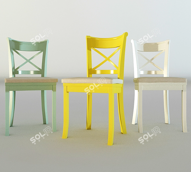 Elegant Vintner Side Chair 3D model image 1