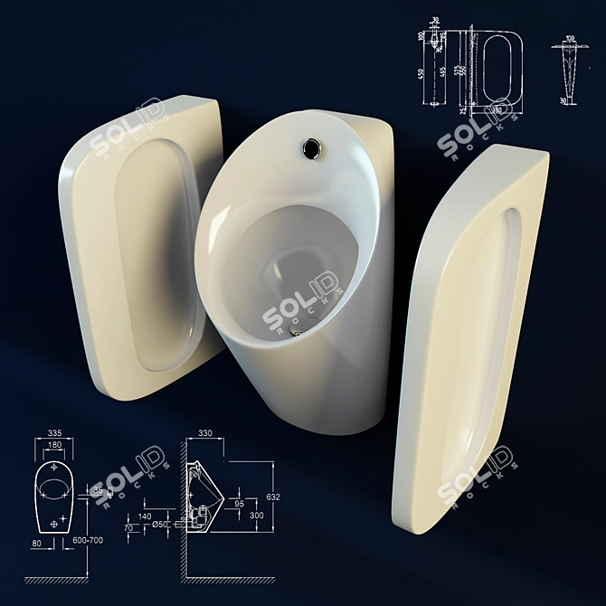 Deluxe Urinal Divider: Jacob Delafon PATIO 3D model image 1