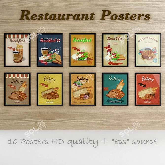 Restaurant Posters: Ready-Made EPS Designs 3D model image 1