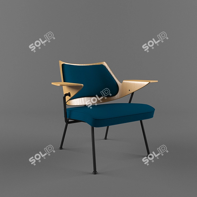 Classic Designer 658 Chair 3D model image 2
