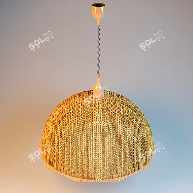 Woven Shade Chandelier 3D model image 1