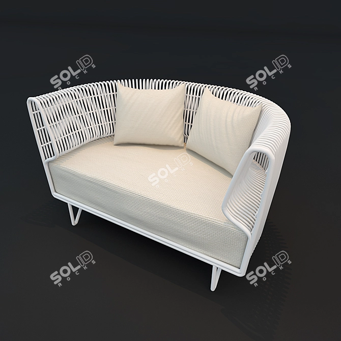 Eco-friendly Bamboo Chair 3D model image 1