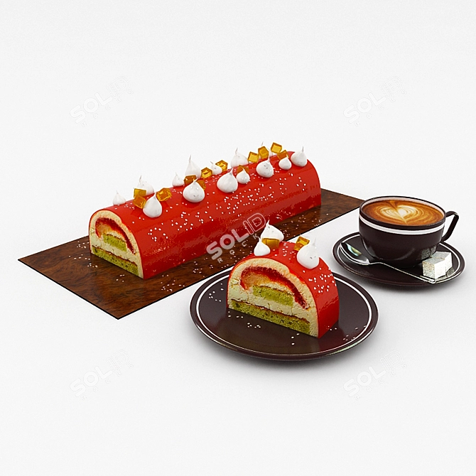 Grapefruit Mousse Log 3D model image 1