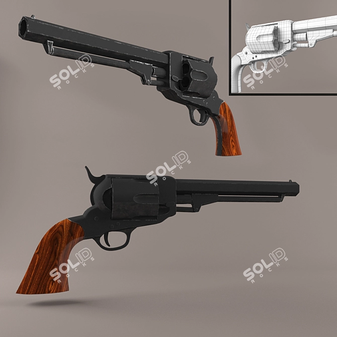 Confederate Spiller and Burr Revolver 3D model image 1