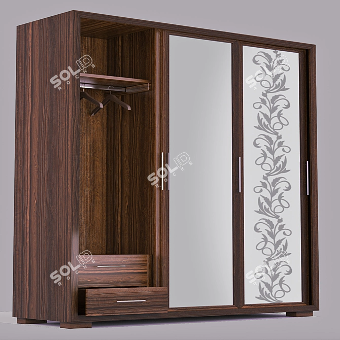 Sleek Modern Wardrobe: Elegant and Functional 3D model image 1