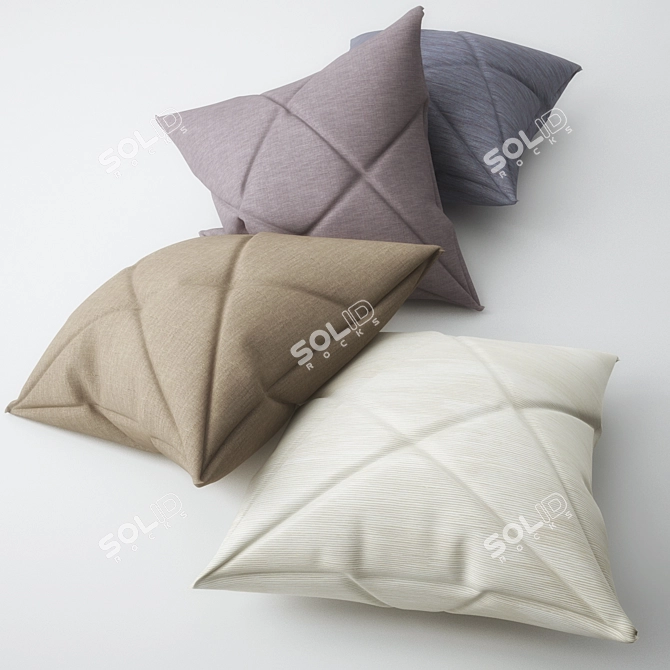 Luxury Simulated Designer Pillows 3D model image 2