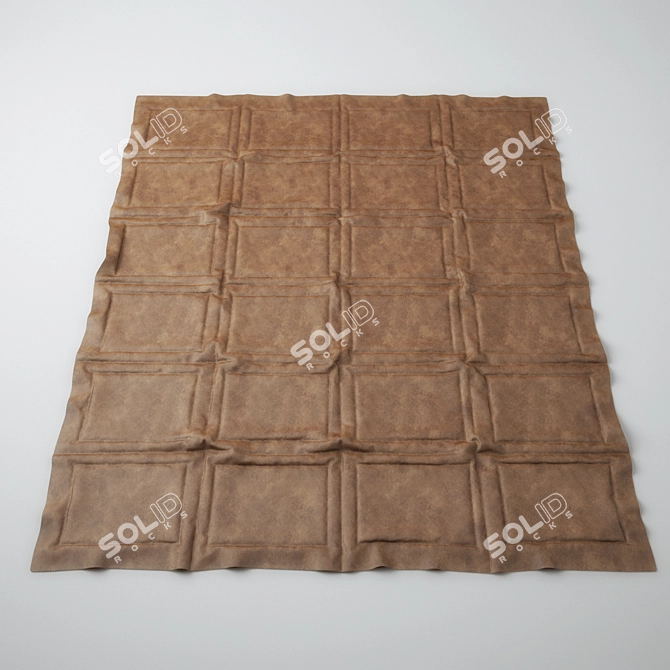 Elegant Leather Rug 3D model image 1