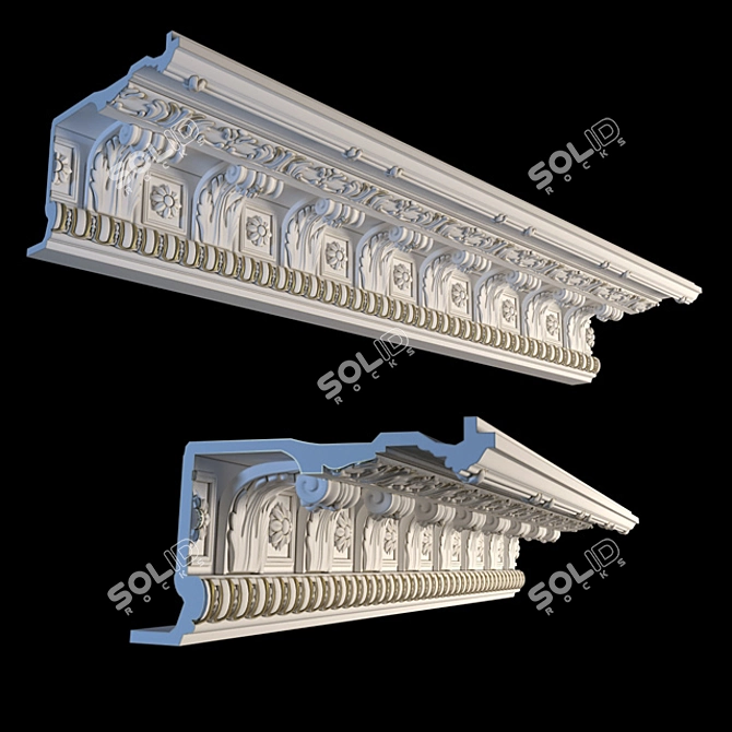 Elegant Wide Curtain Rod 3D model image 1