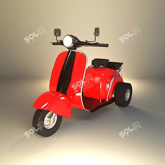 Classic Trike Moped 3D model image 1