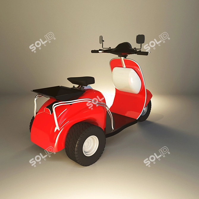 Classic Trike Moped 3D model image 2