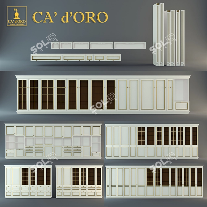 Italian Fortuna CA' d'Oro Tall Cabinets 3D model image 1