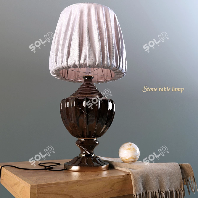 Prestige Brown Stone Table Lamp 3D model image 1