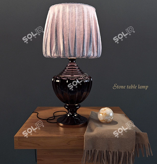 Prestige Brown Stone Table Lamp 3D model image 2