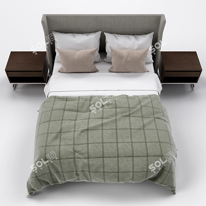 Soft Marvel Bed: Elegant 3D Design 3D model image 2