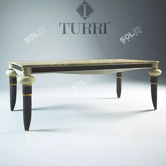 Elegant Turri Dining Table 3D model image 1