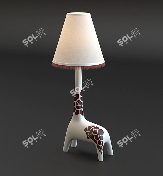 Gentle Glow Giraffe Lamp 3D model image 1
