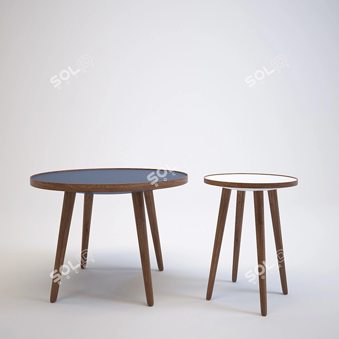 Sputnik Blue Melamine Coffee Table 3D model image 1