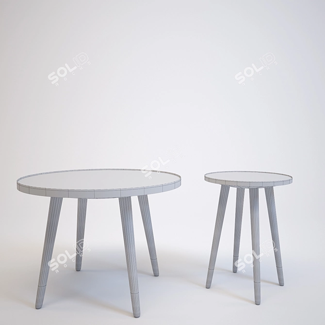 Sputnik Blue Melamine Coffee Table 3D model image 3