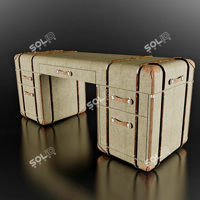 Vintage Inspired Writing Desk 3D model image 1