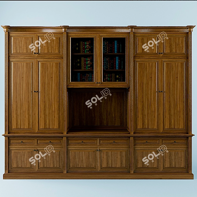 Elegant Office Wardrobe Set 3D model image 1