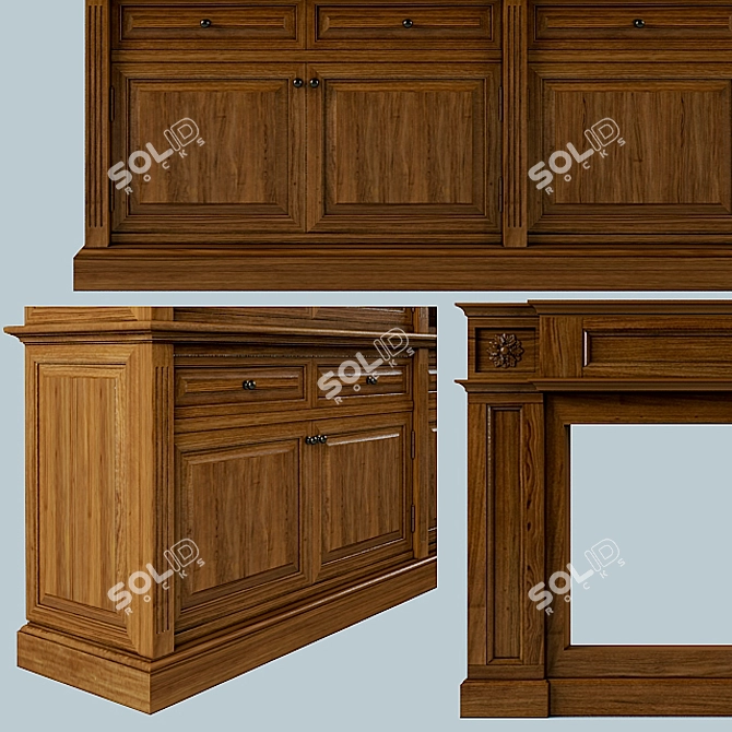 Elegant Office Wardrobe Set 3D model image 3