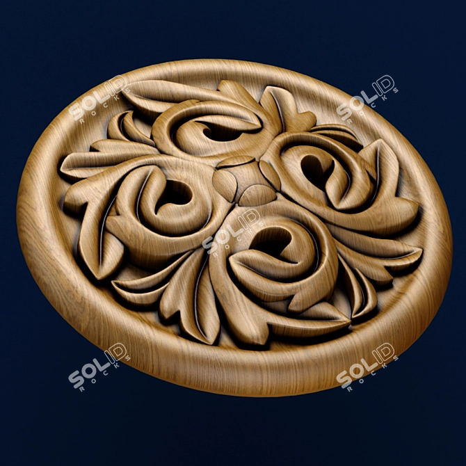 Elegant Rose Carving 3D model image 1
