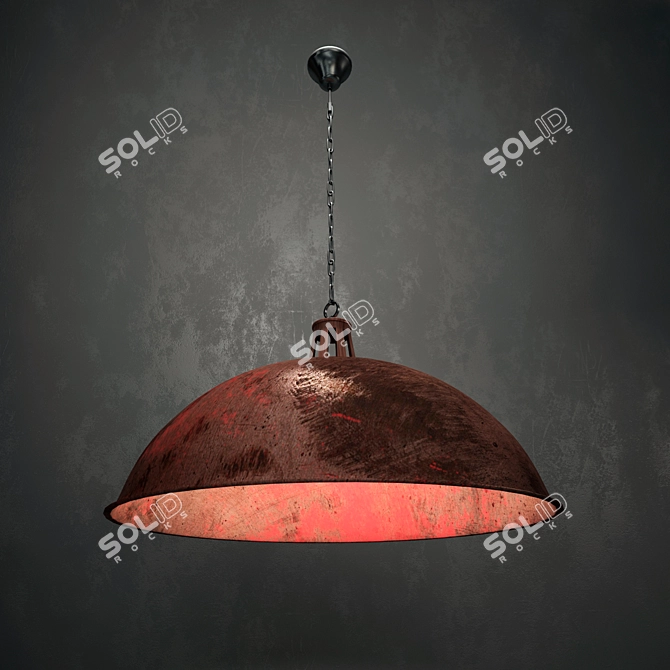 Vintage Recycled Metal Pendant 3D model image 1