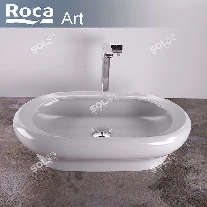 Sleek Ceramic Sink: Roca Art 3D model image 1