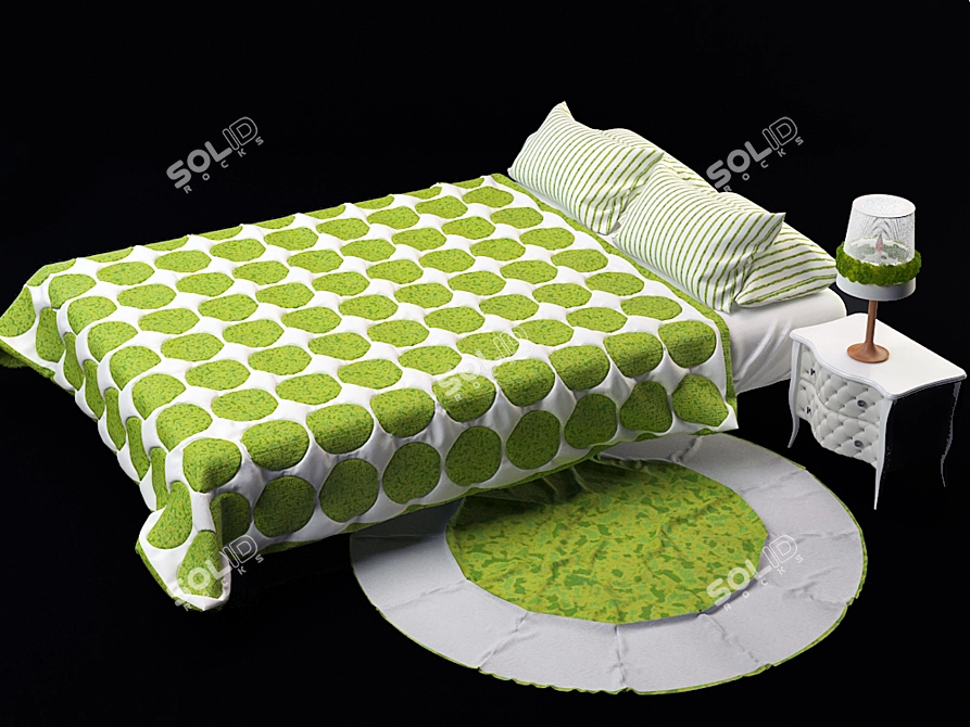 Round Sheet Set & Fede Light Lamp 3D model image 1