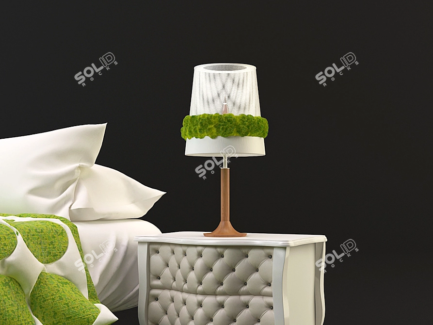 Round Sheet Set & Fede Light Lamp 3D model image 2