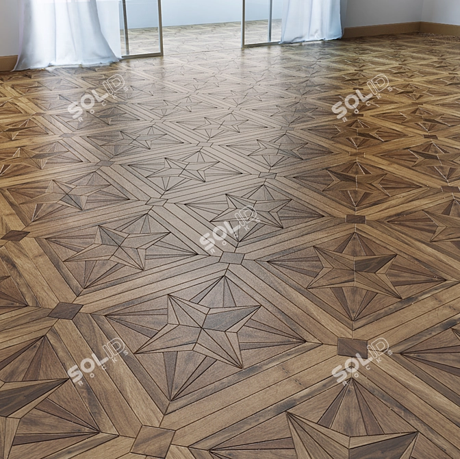 Natural Wood Floor Tiles 3D model image 1