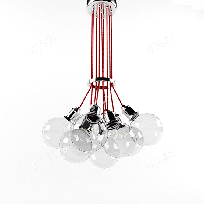 Title: Elegant 9-Light Pendant Lamp 3D model image 1
