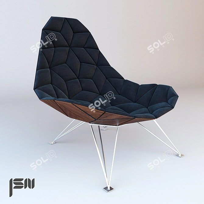 Modular Diamond Tiles Chair 3D model image 1