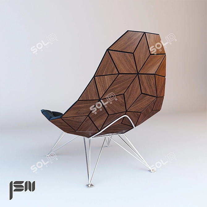 Modular Diamond Tiles Chair 3D model image 2