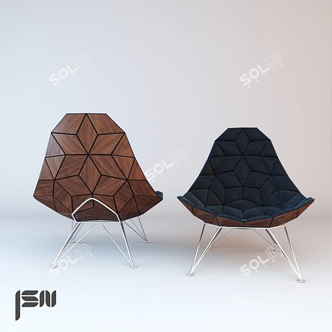 Modular Diamond Tiles Chair 3D model image 3