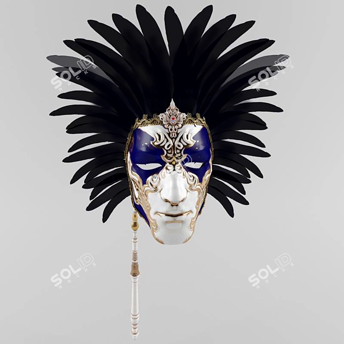 Title: Elegant "Moretti" Venetian Mask 3D model image 1