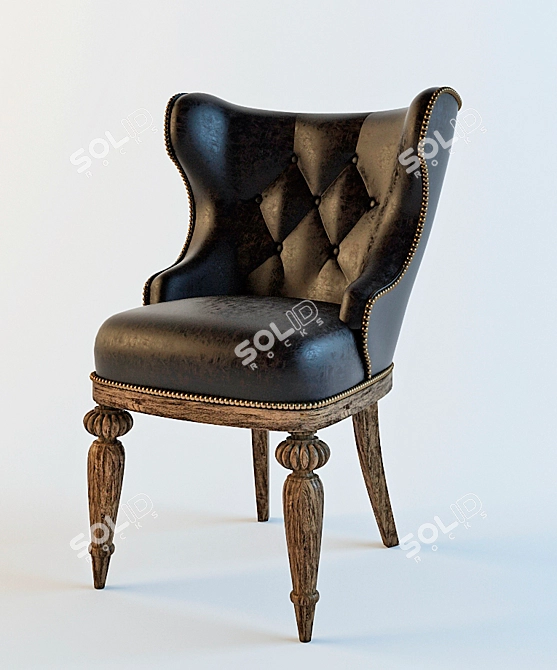 Versatile Half-Chair: Iconic Textures 3D model image 1