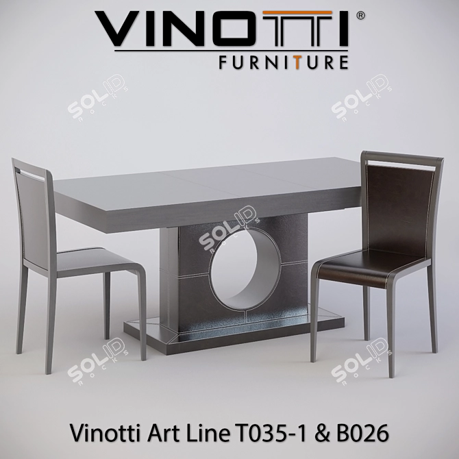 Vinotti Art Line Dining Set 3D model image 1
