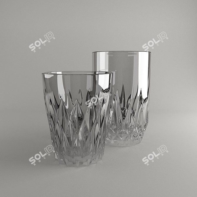 Stylish Glass Tumblers 3D model image 1