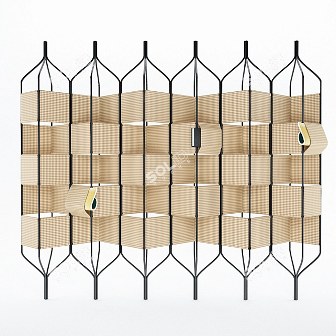 Trellis Bandaged Room Divider: Functional Art for Your Space! 3D model image 1