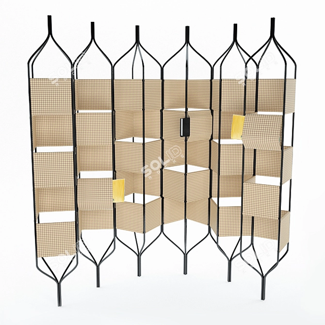 Trellis Bandaged Room Divider: Functional Art for Your Space! 3D model image 2