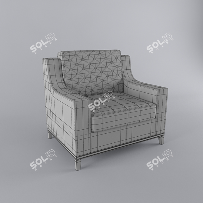 Boston Armchair: Stylish and Comfortable 3D model image 2