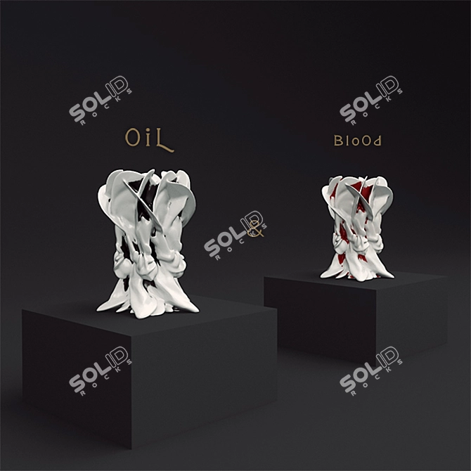 Artisanal Oil & Blood Vases 3D model image 2