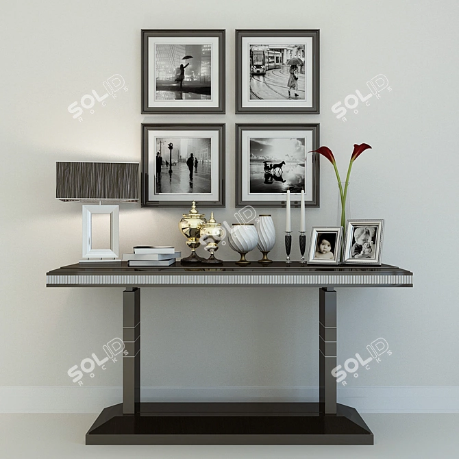 Elegant Art Deco Décor Set 3D model image 1