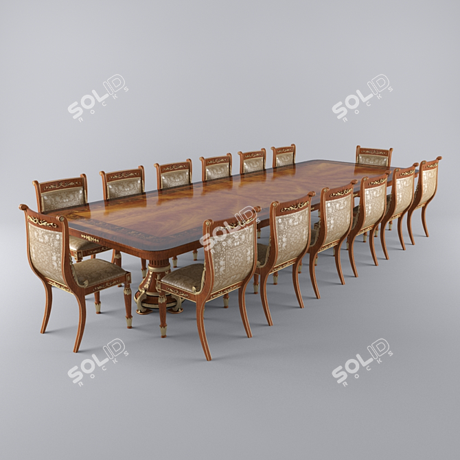 "Emergroup" Table & Chair Set 3D model image 1