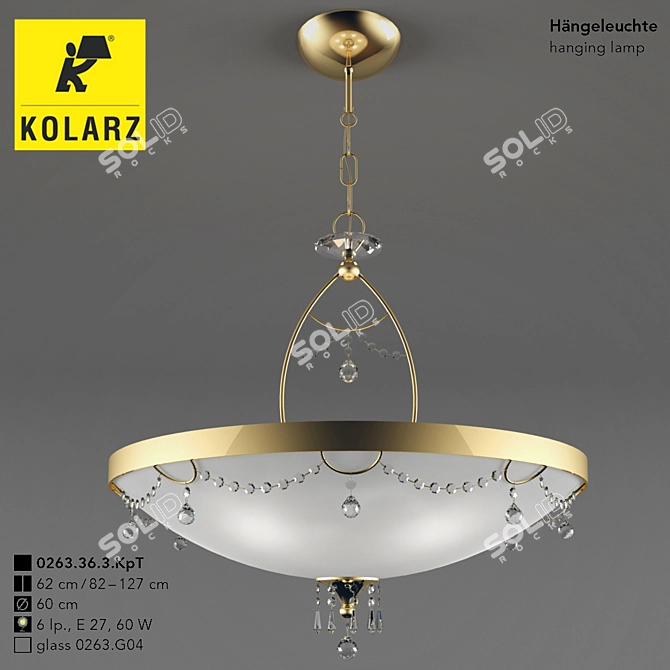 Elegant Kolarz Corona Pendant 3D model image 1