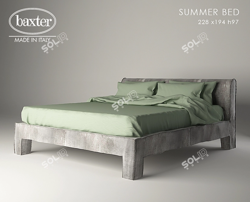 Baxter Summer Bed: Luxury Leather Options 3D model image 1