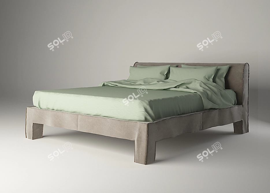 Baxter Summer Bed: Luxury Leather Options 3D model image 2