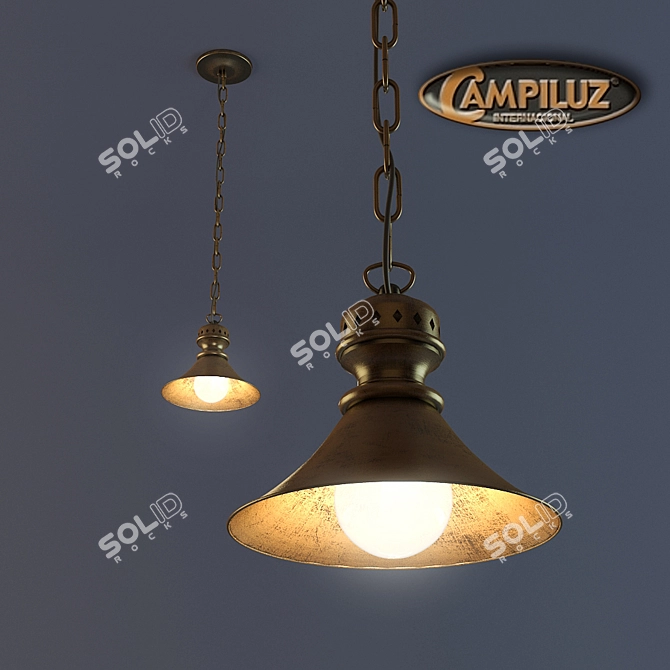 Rustic Spanish Campiluz Hanging Lamp 3D model image 1